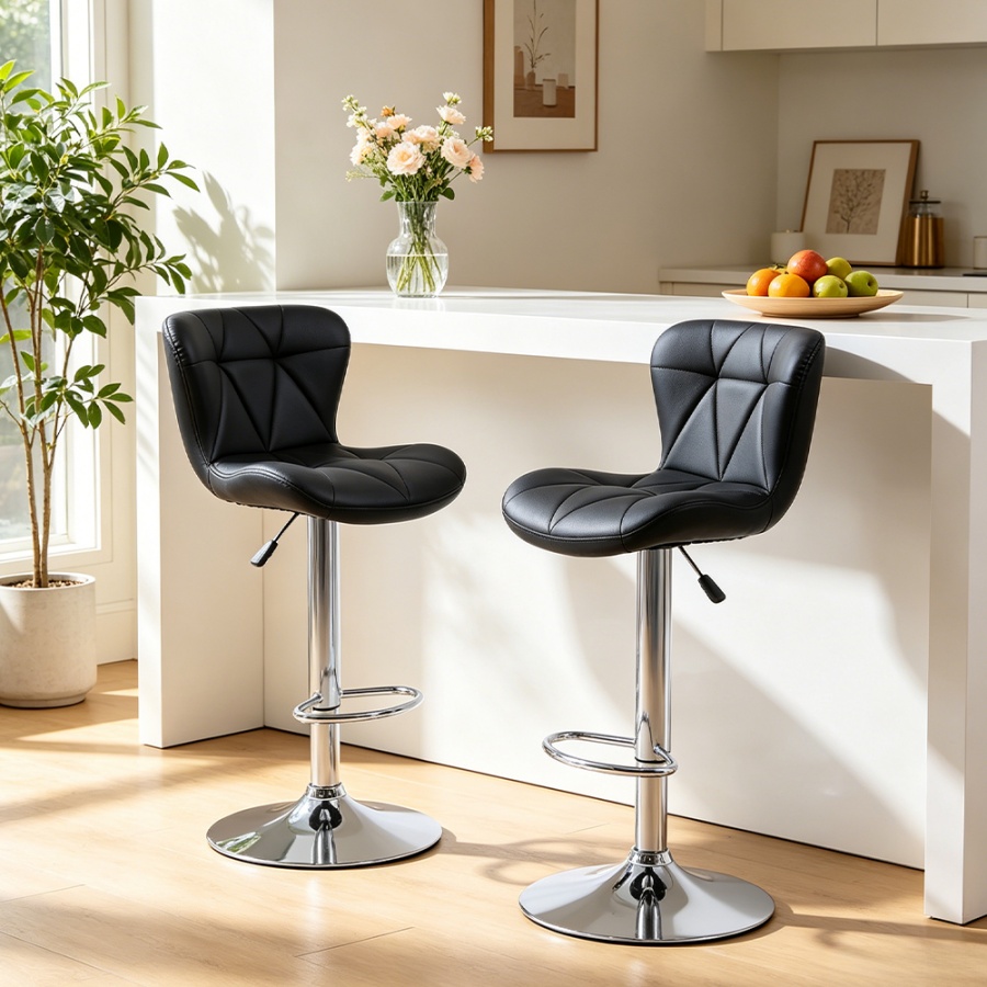 black bar stools counter